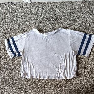 dELiA*s White and Blue Short Sleeve Tee with Stripes